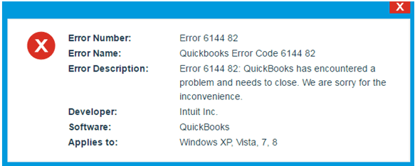 QuickBooks Error 6144 82 Message